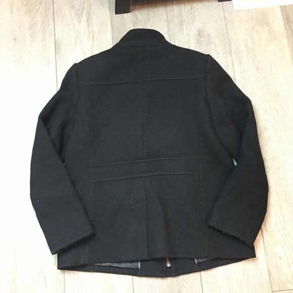 Talbots Petites Fabric made In Italy Black Toggle Peacoat Size 6P Wool Blend - Picture 2 of 10